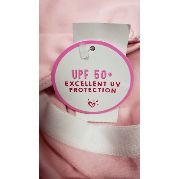 New Justice Swimsuit Size 12 Girls Pink One Piece UPF 50 Barbiecore Beach - Picture 7 of 9